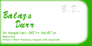 balazs durr business card